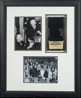 1944 American League Pass – Presented to U.S. President Franklin D. Roosevelt – In Framed Display 